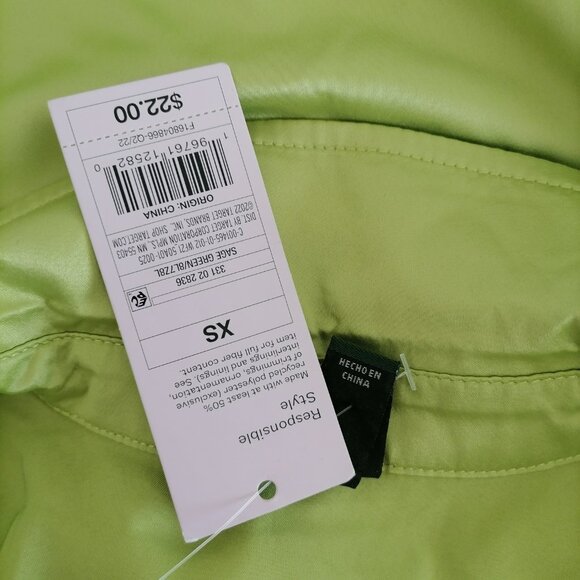 NWT Wild Fable Womens Sage Green Long Sleeve Collared Button Up Shirt Size XS - Picture 6 of 8